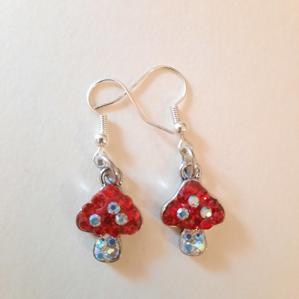 Sparkly Mushroom Earrings